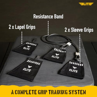 Elite Sports Jiu Jitsu Grip Trainer Simulate Gi - Resistance Band Grip Strength Trainer for BJJ MMA Judo & Grappling Training