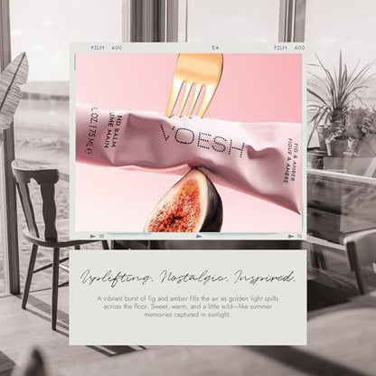 VOESH Vegan Hand Balm – K-Beauty Korean Skincare Hand Cream for Dry Hands – Non-Greasy Fast-Absorbing Moisturizer with Turmeric Mango Butter and Squalane – 1 oz Travel Size (Fig & Amber)