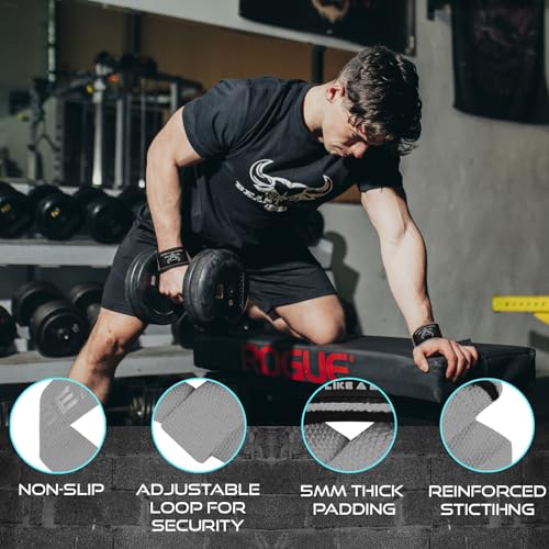 BEAST RAGE Lifting Wrist Straps for Weightlifting, Straps Gym Grip Power Workouts Lifting Straps Padded Neoprene & Premium Cotton Men Women, Deadlift Bodybuilding Exercise Lifting Straps - color: Matte Black
