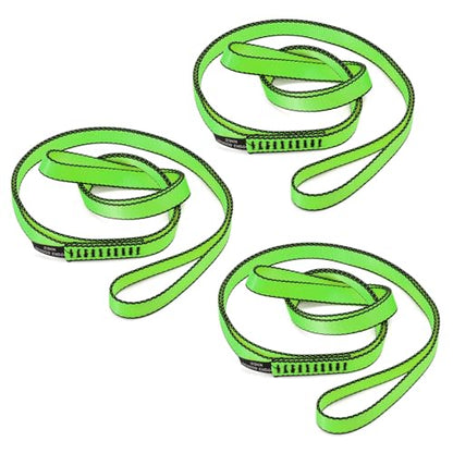 18MM Nylon Climbing Sling Runner 23KN CE2008/EN566 Strong Webbing Straps for Rock Climbing,Mountaineering, Rappelling, Swing, Yoga Hammock etc - color: Green, size: 120cm/ 48inch |Pack of 3