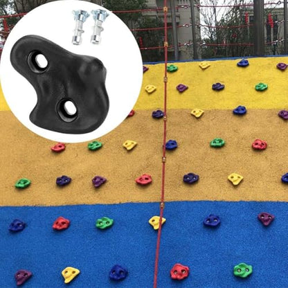 Climbing Hand Foot Holds Grip Kits 10pcs Climbing Holds Stones Plastic Large Climbing Rocks Outdoor Playground Set for Kids - color: Black