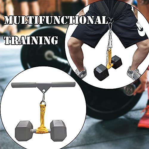 J Bryant Fitness Dumbbell Loading Strap for Dip Belt Weight Plate Loading Strap Heavy Duty Weight Belt Accessories - color: Yellow