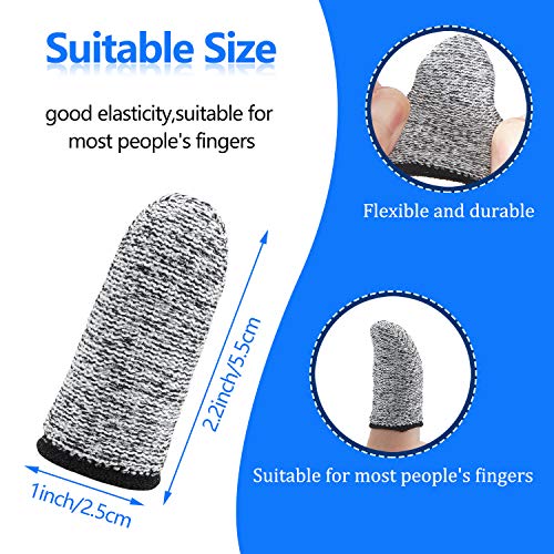 Honoson 20 Pcs Cut Resistant Finger Cots, Reusable Finger Protectors | Cut Resistant Sleeve, Reusable Silicone Cots, 20 Pack, Kitchen Prep, Craft Work, Sewing, Sculpture
