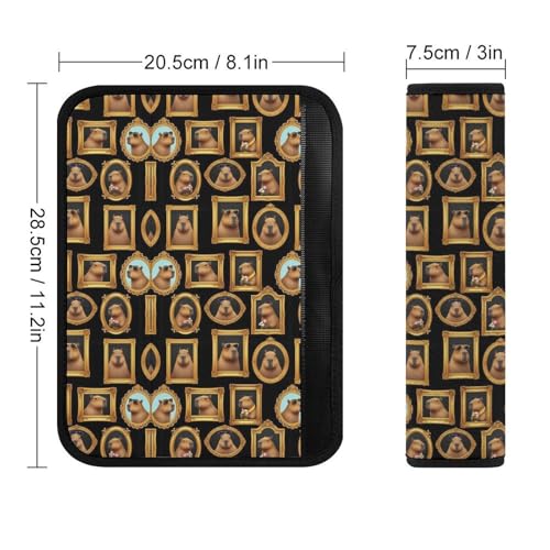 1 Pair Cute Capybara Plaid Car Seat Straps Shoulder Pads Soft Padded Harness Pads Strap for Adult Use, Stroller Pushchair High Chair, Comfortable Driving - color: Pattern 819