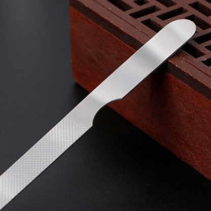 Parts Express Stainless Steel Metal Nail File, Double Side Fingernail Toenail Files Metal File Buffer Fingernails Toenails Art New Pedicure Tool for Salon and Home Manicure Files (F, 10)