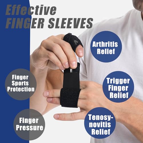 Finger Splints, 2 Pack Finger Buddy Straps, Soft Fabric Compression Finger Wraps for Basketball, Tennis, Volleyball and Badminton, Single Finger - Small - size: Small