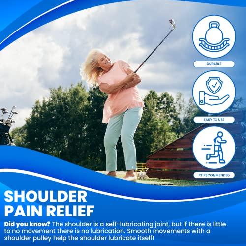 RangeMaster BlueRanger Over the Door Shoulder Pulley, Shoulder Pulley for Physical Therapy, Aids Pain Free Range of Motion in Frozen Shoulder, Adjustable Cleated Handles, Web Strap (FSA/HSA) | Adjustable Cleated Handles | Aids Range of Motion | Over-the-D