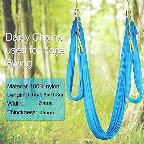 2Pcs Adjustable Anti-Gravity Chrysanthemum Swing Flying Stretch Belt Rope Climbing Daisy Chains Extension Yoga Belt Hanging - color: Grey, size: 1.5M