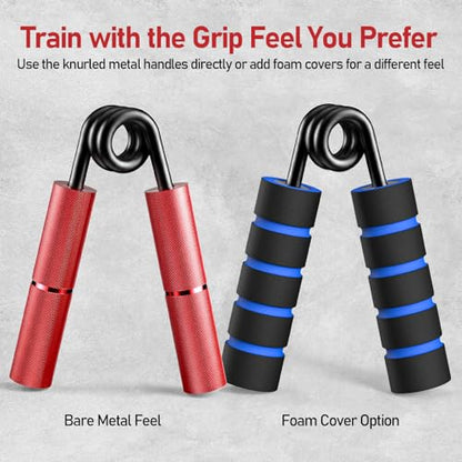 FitBeast Grip Strength Trainer Set, 6 Pack Aluminum Hand Grip Strengthener, 50LB-225LB Hand Gripper, Forearm Strengthener & Wrist Exerciser for Rock Climbing, Lifting & Pull-Ups