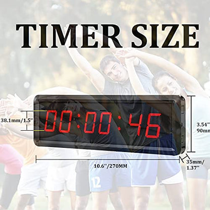 LED Digital Countdown Wall Clock Fitness Timer Stopwatch for Gym (1.5inch Digital High) - size: 1.5inch Digital High