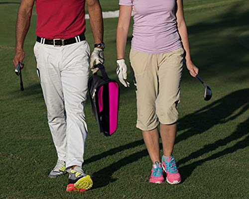 Golf Shoe Bag, Pink Golf Shoes Bags Women Outdoor Zippered Carrier Bags with Ventilation Sport Shoes Bag Travel Shoe Bags (Pink) - color: Pink