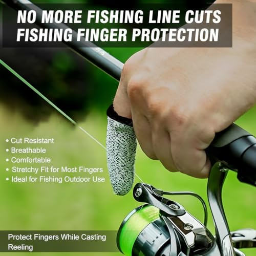 40 Pack Fishing Finger Sleeves Cut Resistant Finger Cots - 2.36" (6cm) Breathable Knitted Finger Guards for Fishing, Outdoor Work, Gardening, Archery