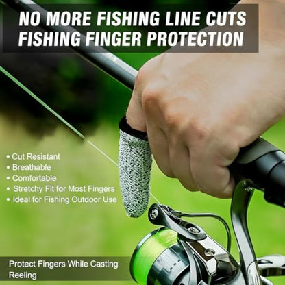 40 Pack Fishing Finger Sleeves Cut Resistant Finger Cots - 2.36" (6cm) Breathable Knitted Finger Guards for Fishing, Outdoor Work, Gardening, Archery