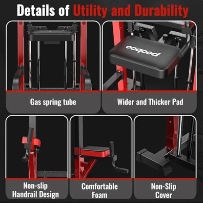 Pooboo Power Tower Dip Station Pull Up Bar for Fitness Home Gym Workout,450 Pounds Multi-Function Adjustable Height Fitness Strength Training Exercise Equipment,with Power Elastic Ropes - color: Black11