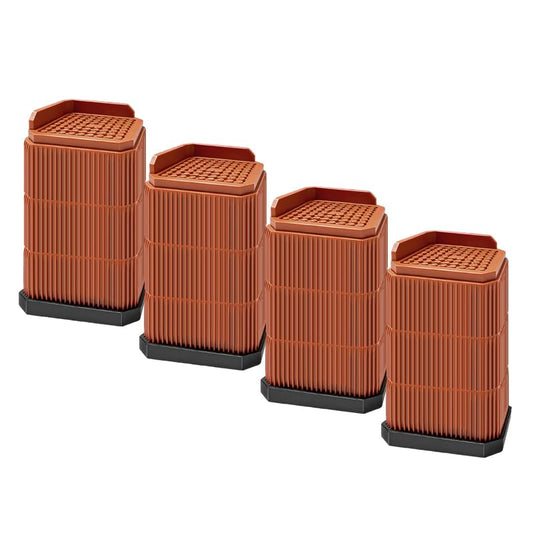 4 Pack Stackable Treadmill Incline Riser Blocks, Height Lift for Leveling & Uphill Training, Heavy Duty Support up to 4000 lbs, for Gym and Home Use - color: Brown, size: 3 layers (6in)
