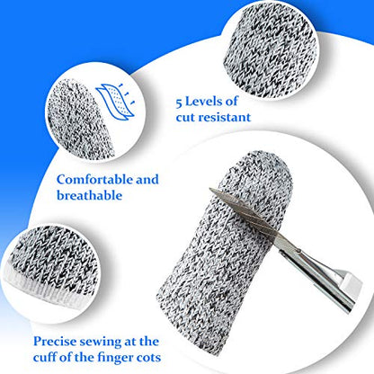Honoson 40 Pieces Cut Resistant Finger Cots Protection Reusable Finger Thumb Protector Gloves for Kitchen Sculpture Work (2.4 Inch)