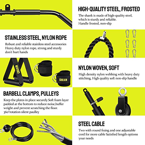 Weight Cable Pulley System Gym, Upgraded Fitness LAT and Lift Pulley System Attachments for LAT Pull Down, Biceps Curl Workout, Tricep, Home Gym Gravity Pulley System Set.