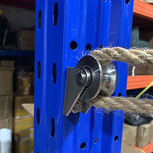 heyous Detachable Oblique Stainless Steel U-Type Groove Sliding Wheel Roller Track Rail Fixed Pulley, Silver Tone - style: U-type pulley
