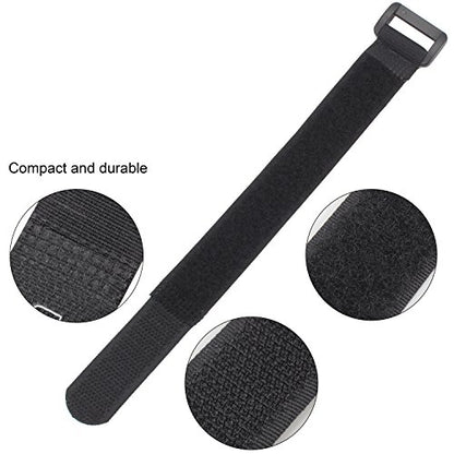 Wisdompro 20 Pack 0.8 x 8 In Small Hook and Loop Tie Down Straps Heavy Duty | Durable Nylon, Reusable, Black, Functional Adjustable Fastening Cinch Strap Cable Cord for Home, Office, Workspace, Outdoor - size: 0.8 x 8 Inch, 20 Pack