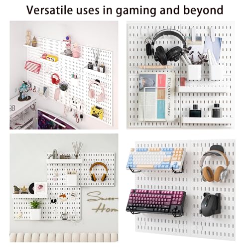 Revamp Your Space With A Versatile Pegboard Kit - Effortlessly Organize Home, Office, And Gaming Setup With Customizable Hanging Solutions (White)