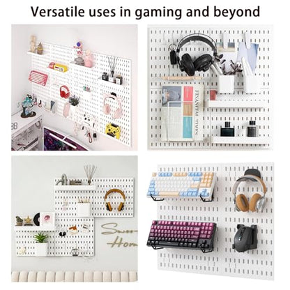 Revamp Your Space With A Versatile Pegboard Kit - Effortlessly Organize Home, Office, And Gaming Setup With Customizable Hanging Solutions (White)