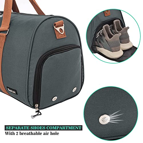 Sports Gym Bag with Shoe Compartment&Wet Pocket,Travel Duffel bag,Weekend Bag,Workout Bag Suitable for Men and Women - color: dark grey