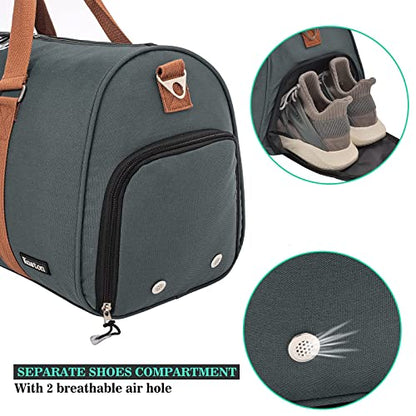 Sports Gym Bag with Shoe Compartment&Wet Pocket,Travel Duffel bag,Weekend Bag,Workout Bag Suitable for Men and Women - color: dark grey