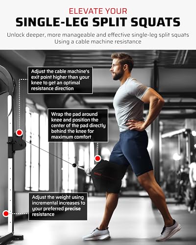 THEFITGUY Precision Cable Duo - Ergonomic Single Tricep Rope & Squat Knee Attachment for Targeted Lower & Upper Body Training