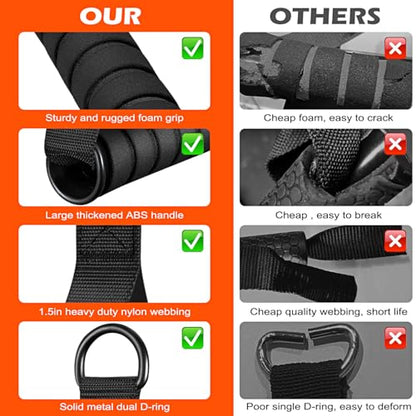 HOXWC Cable Handles Gym Equipment, Heavy Duty Resistance Band Handles, Replacement Exercise Handles for Cable Machine, Pulley System, Strength Trainer, Pull Down Workout, Home Gym Cable Attachments - color: Black
