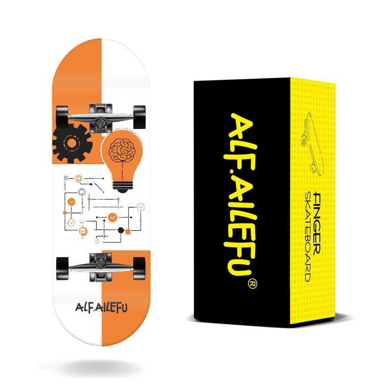 32mm Professional Fingerboard Complete Set, 5-Layer Maple Wood Deck with Metal Trucks, Bearing Wheels and Grip Tape (A629) - style: A629