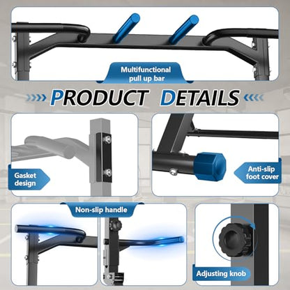 Foldable Pull Up Bar Pull Up Station,Power Tower with Triangular Structure, Multi-Functional Dip Station for Home Gym 300LB