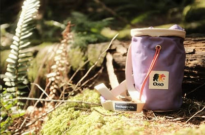Oso Supply Co - Classic Chalk Bag for Rock Climbing, Bouldering Chalk Bag Bucket with Quick-Clip Belt, Zippered Pockets and Pouch - Perfect Indoor/Outdoor Rock Climbing Gear Equipment - color: Lavender