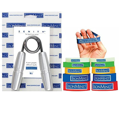 IronMind Fitness Grip Set - Zenith 4 Gripper & Expand-Your-Hand Bands | Hand, Wrist & Forearm Strength Trainer, For Rehab, Fitness, and Athletes