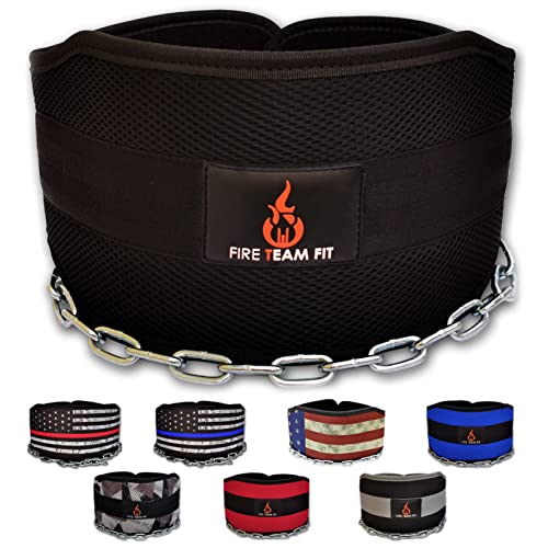 Weighted Belt with Chain, For Pullups, Dips, Weight Lifting, Powerlifting, & Cross Training - color: Black