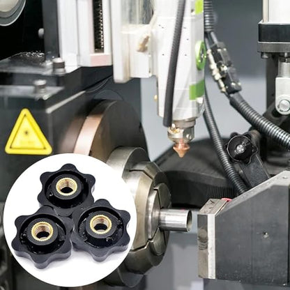 Star Screw Knob, Pentagonal Head, M5 x 10mm, Black, 1pcs - size: M5 x 10mm