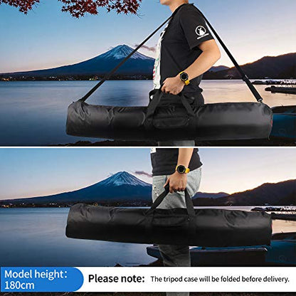 HEMMOTOP Tripod Carrying Case, 39x7in All Sides Thick Padded Tripod Bag with Shoulder Strap and Handle, Heavy Duty Light Stand Bag with Two Zippered Pockets for Pool Cue, Speaker Stand -R10018 - size: 39" L x 7" D