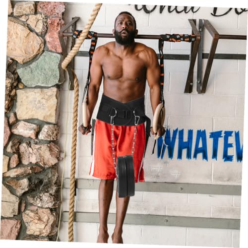 LIOOBO Weighted Fitness Dipping Belt with Detachable Thickened Chain for Weightlifting and Pull-ups Contoured Waist Support Training Equipment for Strength and Muscle Building