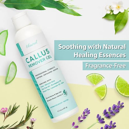 Ebanel Set of Salon Grade Callus Remover for Feet Gel + 40% Urea Foot Cream | Dry Cracked Heel Repair with Salicylic Acid, Epsom Salt, Helps Soften and Smooth Calluses and Rough Skin for Baby-Soft Feet - size: 13.1 Ounce (Pack of 1)