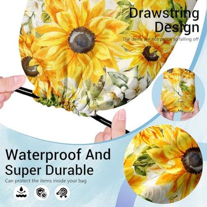 Gymnastics Grip Bag Lightweight Small Drawstring Grip Bags for Gymnasts - color: Sunflower-yellow