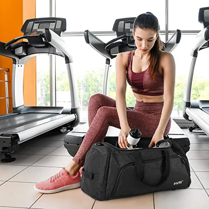 G4Free 45L/60L 3-Way Duffle Backpack Gym Bag with Wet Pocket & Shoes Compartment Sports Travel Weekender Overnight Duffel Bag | with Wet Pocket, Weekender Overnight Duffel Bag, Dark Grey - color: Dark Grey, size: 45L