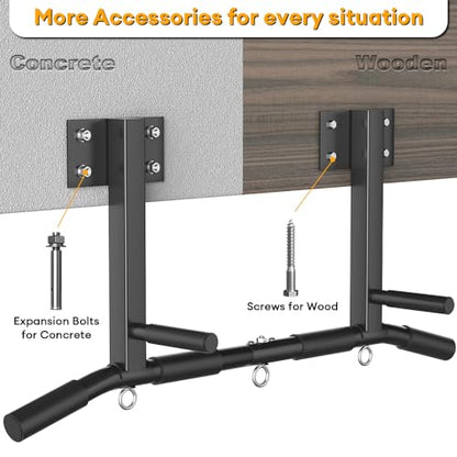 Joist Mount Pull Up Bar, Beam and Rafter Mounted Chin Up Bar