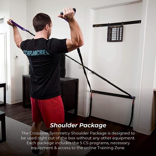 Crossover Symmetry Shoulder System Includes Two Sets of Resistance Bands Attachments Training Guide Exercise Chart Online Workouts for Home Fitness Rehab Rotator Cuff Exercises - style: Elite Squat Racks