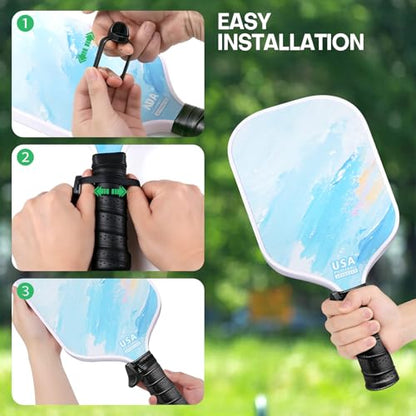 Pickleball Paddle Grip Insert, Ergonomic Finger Rest for Enhanced Control & Stable Grip, Fits Most Standard Pickleball Paddles, Pickleball Paddle Accessory 2PCS - color: black