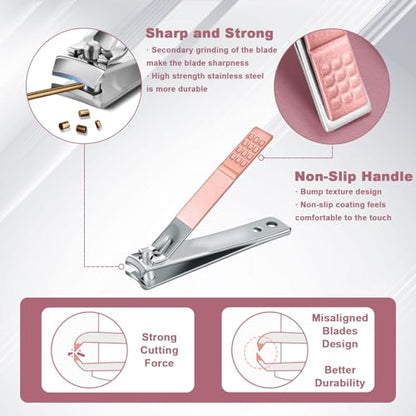 7 in 1 Premium Manicure Set - Nail Clippers Scissors Pedicure Stainless Steel Cuticle Nail Care Tools with Luxurious Travel Case, Portable Manicure Grooming Kit for Women