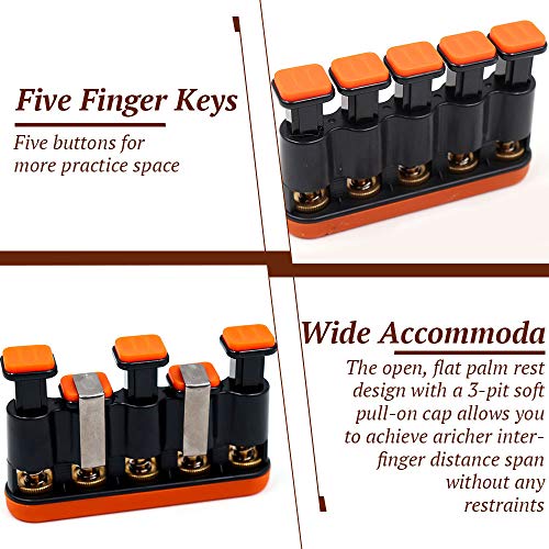 DILIMI Finger Strengthener, Guitar Beginner Exercier, Finger Trainer, Hand Grip Strength Trainer for Athletes,Musicians - color: Orange
