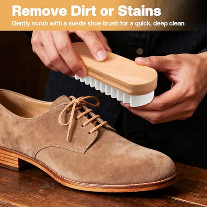2 Pcs Suede Shoe Brush Nubuck Leather Cleaner Shoes Shine Dauber Crepe Applicators Set(2 Suede Detailing Brushes) - style: 2 Suede Detailing Brushes