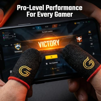 12-Pack Gaming Finger Sleeves for Mobile Gaming & Touchscreen | Carbon Fiber Material, High Sensitivity, Anti-Slip, Breathable, Ideal for Sweaty Hands, PUBG & COD Mobile - color: Black & Blue Combo