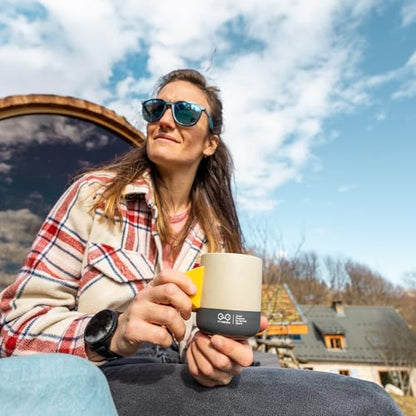 YY Vertical Climbing Mug Evo, Pinch Mug for Rock Climbers and Boulderers, Indoor Bouldering Grip Cup, Unique Gift, Blue - style: Indoor vibes - Yellow