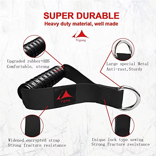 Heavy Duty Gym Workout Handles Attachment for Cable Machine,Resistance Band,Pulley System Home Exercise Equipment, Comfortable and Stronger Grip - color: Space Black