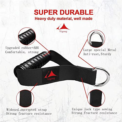 Heavy Duty Gym Workout Handles Attachment for Cable Machine,Resistance Band,Pulley System Home Exercise Equipment, Comfortable and Stronger Grip - color: Space Black
